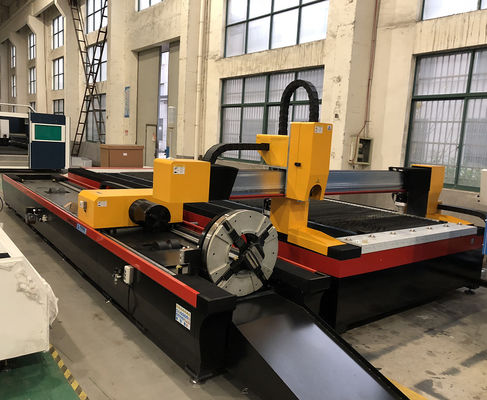 เครื่องตัดเลเซอร์เหล็กคาร์บอน 3000w เครื่องเจาะท่อ CNC 220 มม. 120m / Min
