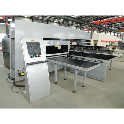 300 KN ไฮดรอลิก CNC Turret Punch Press เครื่องเจาะรูอัตโนมัติ O Type